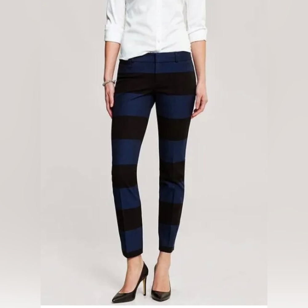 Banana Republic blue and black stripes Sloan pants size 0